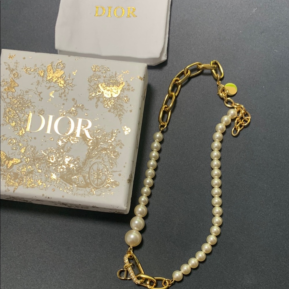 Dior Gold and Pearl Necklace